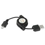 Billige Micro udtrækkelig USB 75cm Data Kabel 